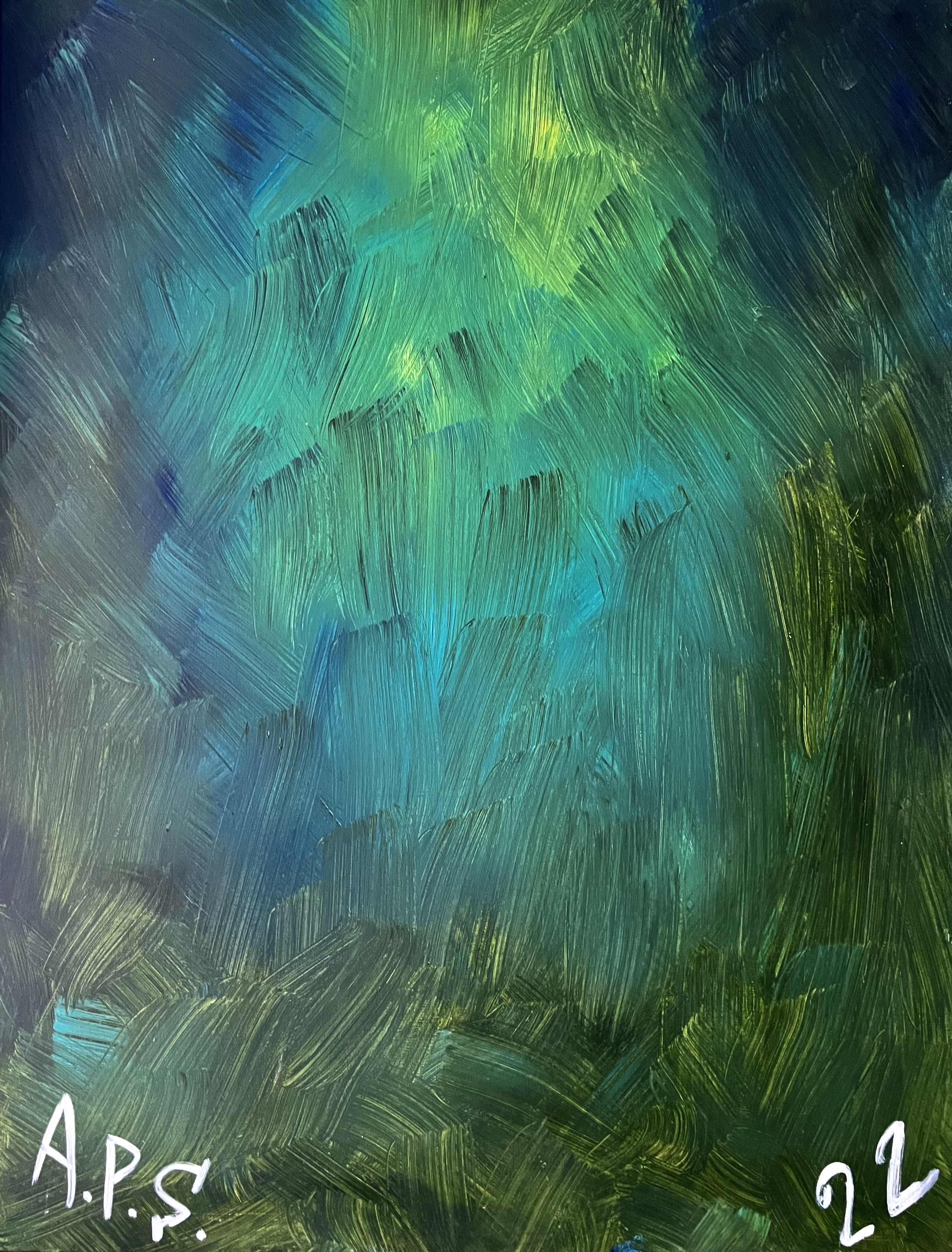 INSIDE THE SEA - abstract green and blue composition